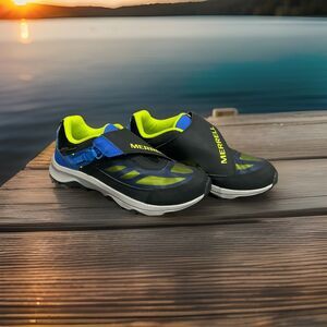 Merrell Moab Speed Low ZT Waterproof Hiking Shoe, Black/Blue/Lime, 7 US